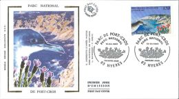 Enveloppe FDC Soie - Parc National De Port Cros - Hyères - 1997 - 1990-1999