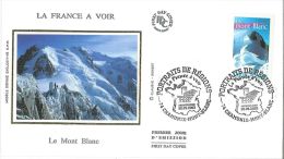 Enveloppe FDC Soie - La France à Voir - Le Mont Blanc - Chamonix - 2003 - 2000-2009