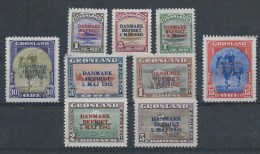 Groënland 1945 N° 18A/18K Neufs** MNH Libération Du Danemark Surchargée. - Nuovi