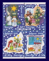SWEDEN 1991 CHRISTMAS BLOCK U.M. FACIT 1712-16 - Nuevos