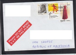 SPAIN, COVER / FASHION, SEAL "DO NOT BEND" REPUBLIC OF MACEDONIA ** - Covers & Documents