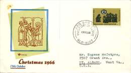 1966  Christmas Issue SG 407 On Royal Cachet To USA - FDC