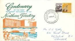 1969 Centenary Of Permanent Settlement In Northern Territories  SG 437  To Canada - FDC