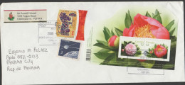 J) 2008 CANADA, FLOWERS, ALOUETTE II-SATELLITE, YEAR OF THE RAT, COVER TO PANAMA, XF - Airmail