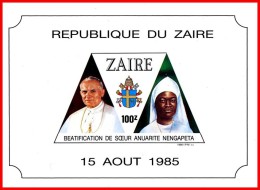 ZAIRE 1985 POPE JOHN PAUL II S/S MNH RELIGION, COSTUMES  A20 - Nuovi