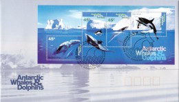 Australian Antarctic 1995 Whales & Dolphins Minisheet FDC - FDC