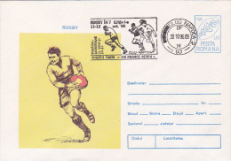 974A SPECIAL POSTMARK ON COVER STATIONARY 1996 ROMANIA - Rugby