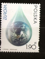 Pologne Polska 2001 N° 3656 ** Europa, Eau, Ressource Naturelle, Terre, Goutte D´Eau, Globe Terrestre, Océan, Planète - Ongebruikt