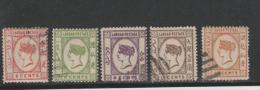 Labuan / 5 Values, 40 C Item With Plate Flaw, L  In Labuan Mutilated - North Borneo (...-1963)