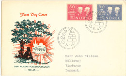 Norway FDC 31-10-1964 The Norwegean Folk High School Complete With Cachet Sent To Denmark - FDC