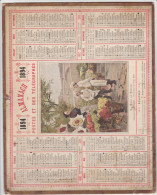 Calendrier 1894,carton Seul,plié Angle Gauche Bas,frais Port 2e50 à 8e50 Suivant Demande - Groot Formaat: ...-1900