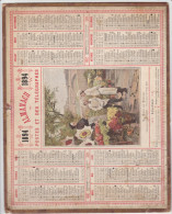 Calendrier 1894,carton Seul,plié Angle Gauche Bas,frais Port 2e50 à 8e50 Suivant Demande - Grand Format : ...-1900