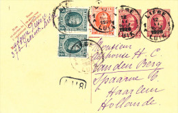 972/22 - Entier Postal Houyoux + 4 TP Complément. LIEGE 1926 Vers HAARLEM NL - TARIF 60 C  Pendant 9 Mois - Tarjetas 1909-1934