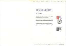 DPO 1991 - Jeux Olympiques Albertville - Les Ménuires - Slalom - 21 91 511 - Documents De La Poste