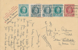 974/22 - Entier Postal Houyoux + 4 TP Idem NAMUR 1925 Vers Allemagne - TARIF 45 C - Cartes Postales 1909-1934