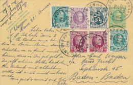 975/22 - Entier Postal Houyoux + 6 TP Complément. ANTWERPEN 1929 Vers Allemagne - TTB Affranchissement Au TARIF 1 F - Cartoline 1909-1934