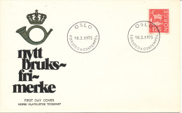 Norway FDC 18-2-1975 Ordinary Stamp 125 Ore With Cachet - FDC