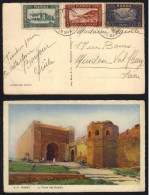 MAROC - MEKNES / 1936 AFFRANCHISSEMENT TRICOLORE SUR CARTE POSTALE (ref 5968) - Lettres & Documents