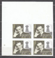 Georgia 2006 Michel # 520 Nikola Tesla Bloc Of 4 MNH * * IMPERFORATED!!! RARE!!! - Georgië