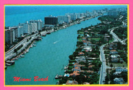 Miami Beach - Vue Aérienne - JOE CALDERONE - 1981 - Timbre Aviatrice Blanche Stuart Scott - Miami Beach