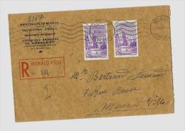 Principauté De Monaco « MONACO »* Monaco Assimilé Aux Tarifs Français * LRI 1er Ech  - Tarif à 9F. - Storia Postale