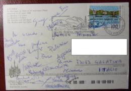 FRANCIA 1996 1 Ago LOURDES Card - La Basilique, Le Gave...stamp ACCORD RAMOGE 1996 - STAMP PLAQUE X L'Italia VEDI FOTO - Lettres & Documents
