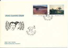 Norway FDC 7-10-1977 Complete Set Paintings With Cachet - FDC