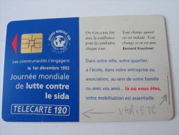 RARE: LA PAIRE DE SIDA JOURNÉE MONDIALE ( TÉLÉCARTE 120 ET TÉLÉCARTE 50)  !! - Variétés