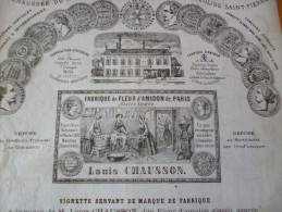 Publicité   Superbement Illustréé Paris Montrouge.L.Chausson Fabrique De Fleur D'amidon De Paris - Werbung