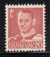 Denmark 1948-50 MH Scott #307a 20o Frederik IX, Dark Red Type III - Ungebraucht