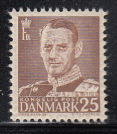 Denmark MH Scott #308 25o Frederik IX, Light Brown Type II - Unused Stamps