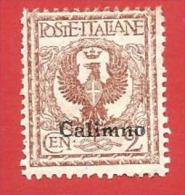 ITALIA COLONIE NUOVO MH - 1912 - EGEO - CALINO - CALIMNO - Serie Ordinaria - Tipo Floreale - Cent. 2 - S. 1 - Aegean (Calino)