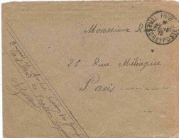 Maroc Morocco Lettre Fez Trésor Et Postes 1916  Belege Cover Brief - Briefe U. Dokumente