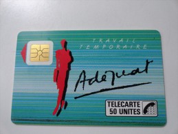 RARE : ADEQUAT TRAVAIL TEMPORAIRE  (USED CARD) - Telefoonkaarten Voor Particulieren