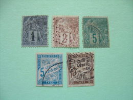 France Colonies 1881/94 Scott 46, 47 (with A Thin Area), 49, J15/6 = 11.10 $ - Due - Sonstige & Ohne Zuordnung