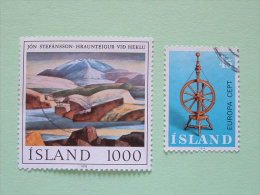 Iceland 1976/78 Scott 491, 511 = 5.65 $ - Painting Mountains Wheel Europa CEPT - Used Stamps