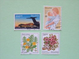 Iceland 1984/88 Mother With Baby Plane Airport Flowers - Gebraucht