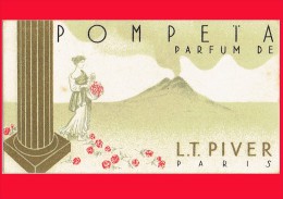 CARTE PARFUMEE - POMPETA - L.T. PIVER , PARIS - Au Dos: Etablissement  " COyette " Coupe Ondulation Permanente  (3779) - Vintage (until 1960)