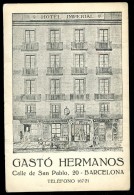 Cpa Espagne Barcelona Gasto Hermanos Hotel Imperial ...  Barcelone   AO43 - Barcelona