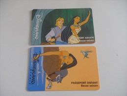 2 X PASSEPORT DISNEYLAND PARIS 1997 - Pasaportes Disney