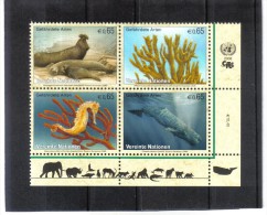 UPU540 UNO WIEN  2008  MICHL 526/29 VIERERBLOCK GEFÄHRTERTE ARTEN  ** Postfrisch - Unused Stamps