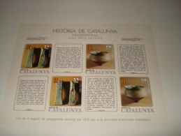 ESPAÑA - HISTORIA DE CATALUNYA - HOJA Nº 4 - PREHISTORIA (EDAT DELS METALLS) ** MNH - Souvenirbögen