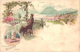 1 Postkarte Anno  1899 LUGANO -  Chocolats Suchard, Litho Choclate SChokolade Cacao  - - Suchard