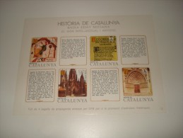 ESPAÑA - HISTORIA DE CATALUNYA - HOJA Nº 26 - BAIXA EDAT MITJANA (EL MON INTEL·LECTUAL I ARTISTIC) ** MNH - Feuillets Souvenir