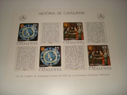 ESPAÑA - HISTORIA DE CATALUNYA - HOJA Nº 32 - EDAT MODERNA (LA VIDA POLITICA I ELS SEUS DIRIGENTS) ** MNH - Hojas Conmemorativas