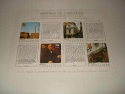 ESPAÑA - HISTORIA DE CATALUNYA - HOJA Nº 36 - EDAT CONTEMPORÀNIA (LES ACTIVITATS ECONOMIQUES I ELS GRUPS SOCIALS) ** MNH - Feuillets Souvenir