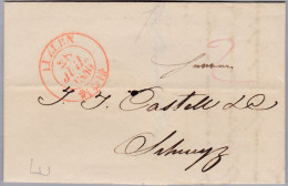 Heimat LU LUZERN 1840-07-28 Rot Vorphila Brief Nach Schwyz - ...-1845 Prephilately