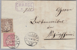Heimat LU ESCHOLZMATT 1872-10-13 Chargé Brief Mit  Und 10Rp. Sitzende - Cartas & Documentos