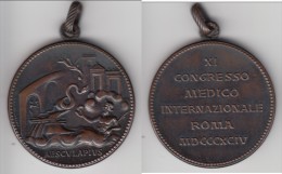 ** ITALIE - ITALIA  MEDAILLE - MEDAGLIA ROMA XI CONGRESSO MEDICO INTERNAZIONALE 1894 - AESCULAPIUS ** ACHAT IMMEDIAT !!! - Firma's