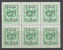 PRE 644 XX (MNH) BLOC DE 6 - Typos 1951-80 (Chiffre Sur Lion)